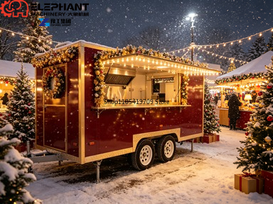 Food Snacks Business - Square Fast Food Trailer Box Mobile
