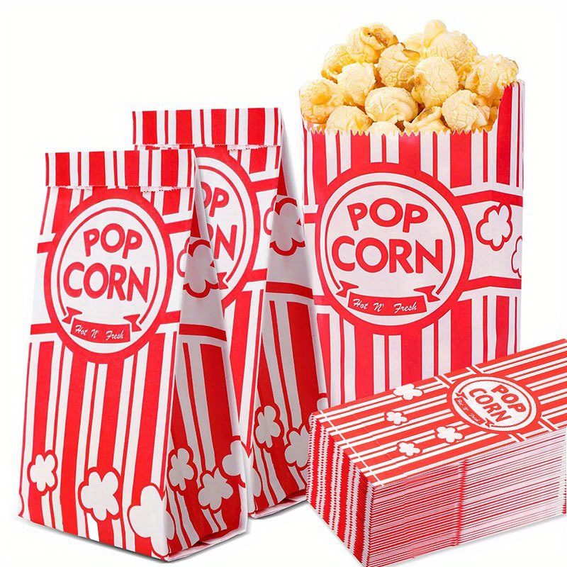 Food Snacks Party - 20/50Pcs Popcorn Bags Individual Servings Paper