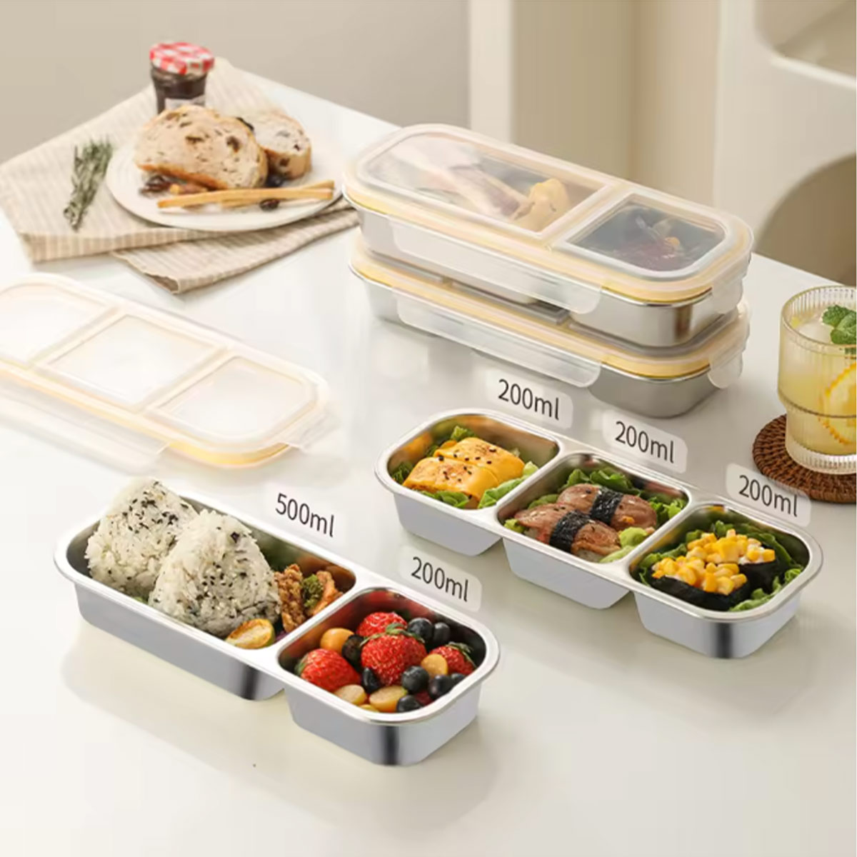 304 3-compartment stainless st - Food Snacks For Weight Loss ulasan dan harga
