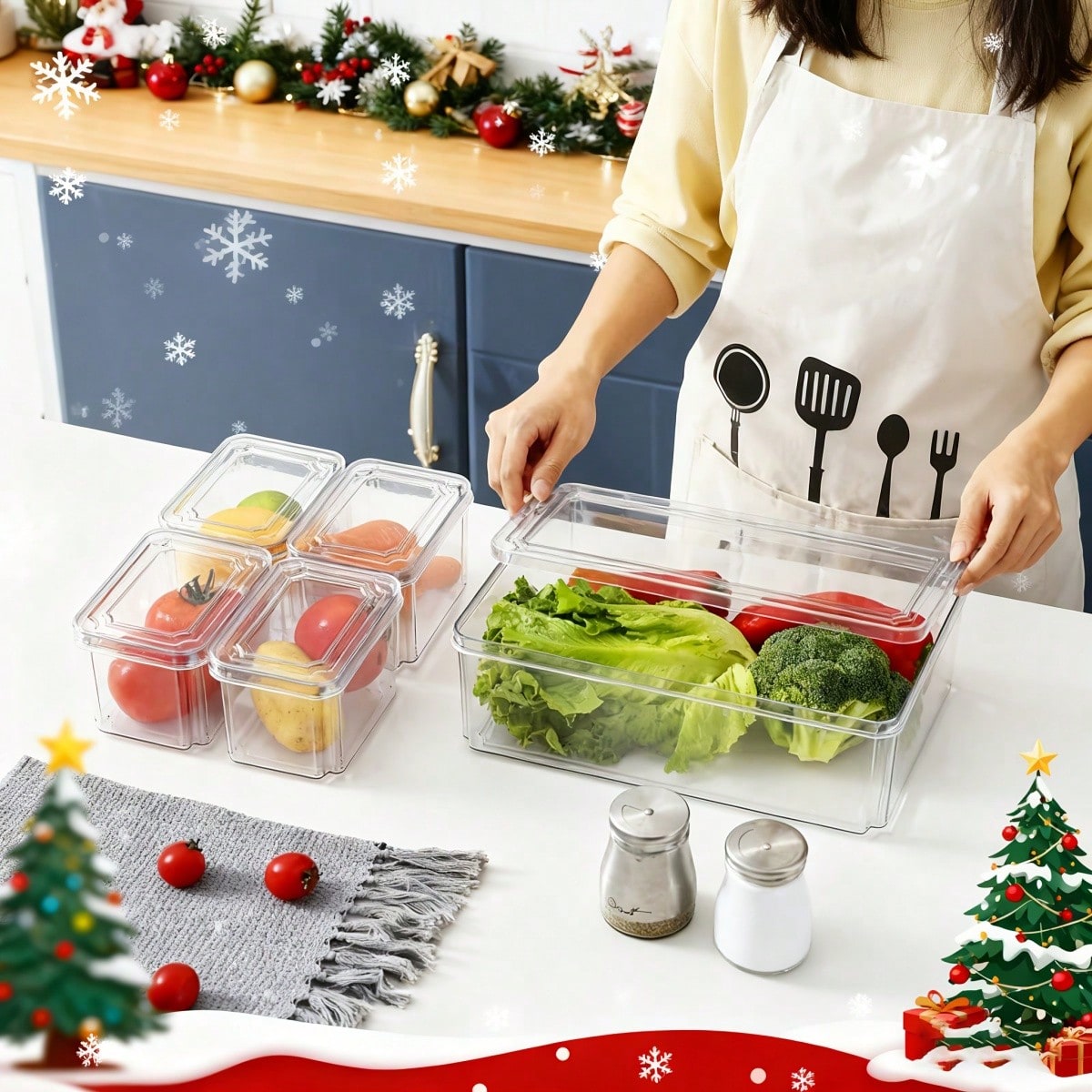7/14 Pack Stackable Fridge Org - Food Snacks Party ulasan dan harga