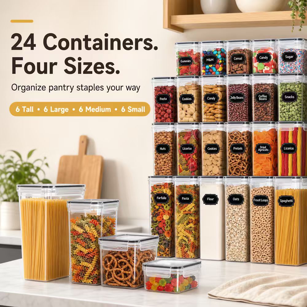 Airtight Food Storage Containe - Snacks Food Labels ulasan dan harga