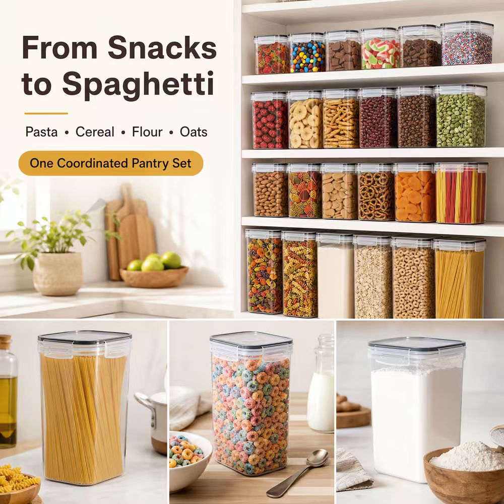 Airtight Food Storage Containe - Snacks Food Labels ulasan dan harga