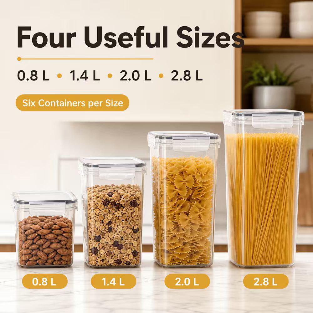 Airtight Food Storage Containe - Snacks Food Labels ulasan dan harga