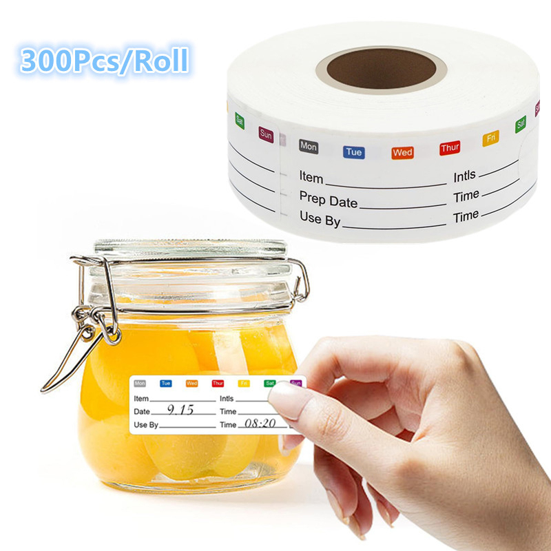 300Pcs/Roll Kitchen Date Food  - Snacks Food Labels ulasan dan harga