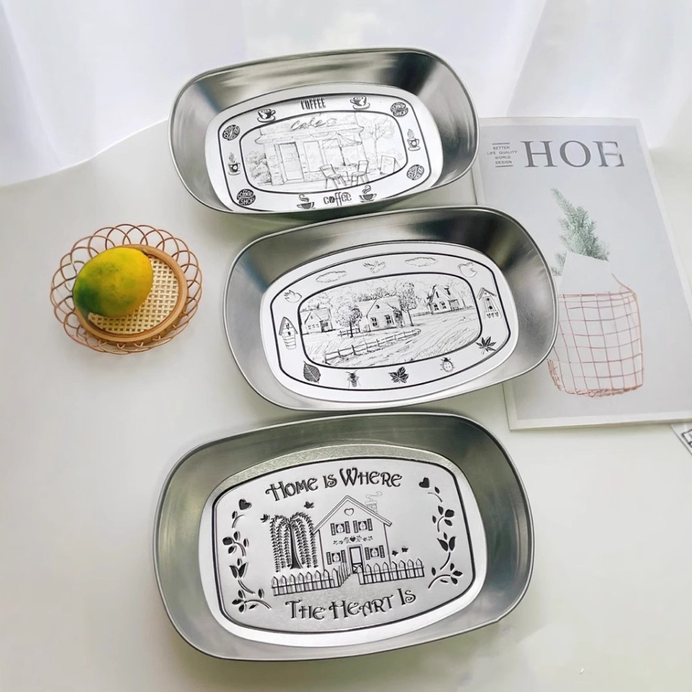 2PCS Vintage American Tin Tray - Food Snacks For Picnic ulasan dan harga