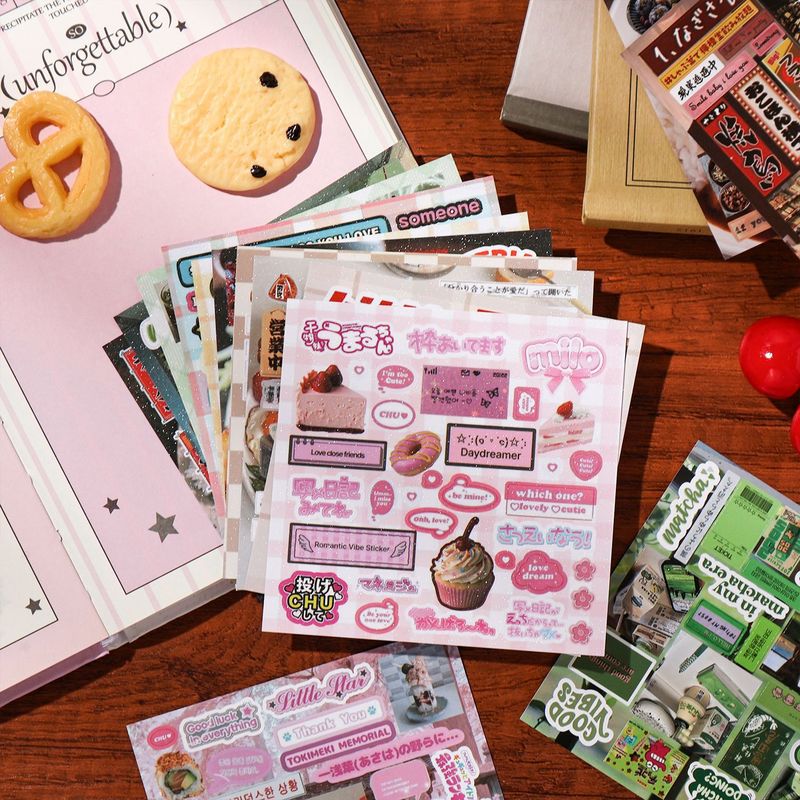 30Pcs Aesthetic Vintage Food L - Snacks Food Labels ulasan dan harga