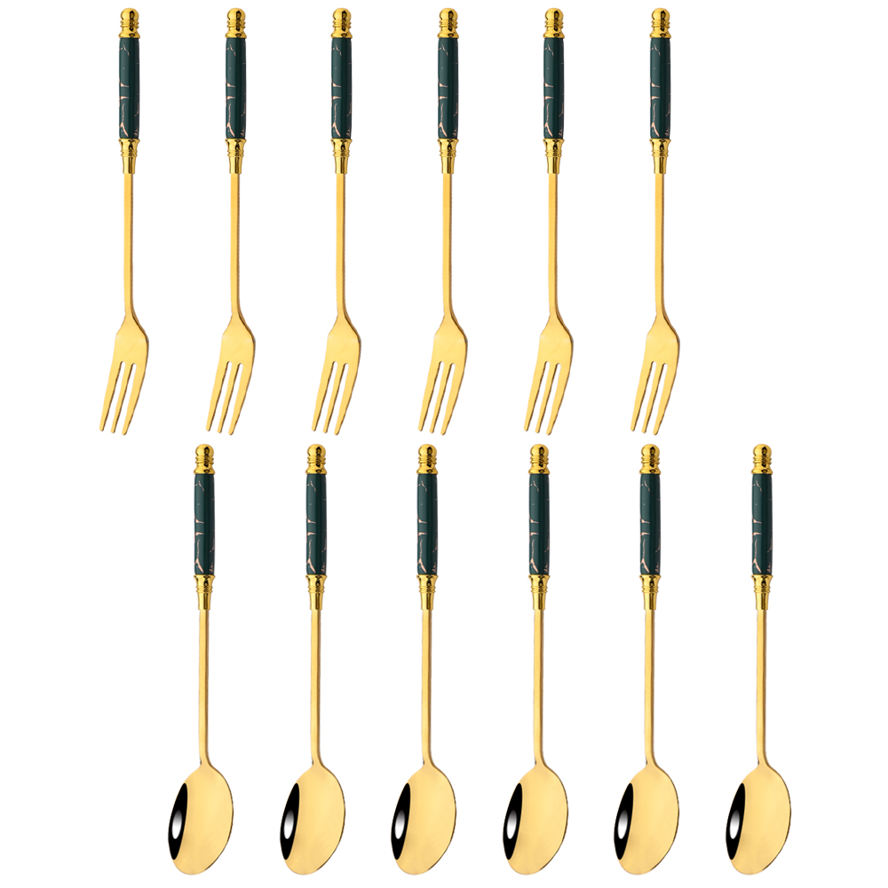 12Pcs Creative Dessert Spoon F - Food Snacks That Are Green ulasan dan harga