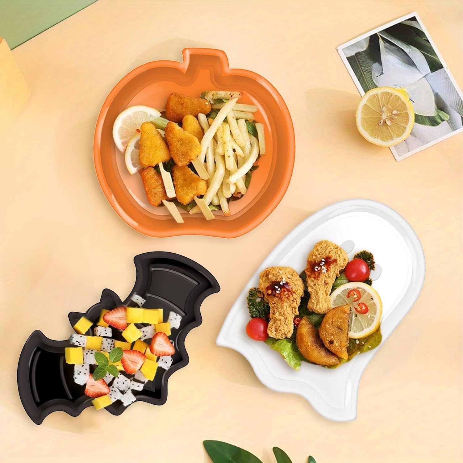 Reusable Halloween Plates Set  - Food Snacks Party ulasan dan harga