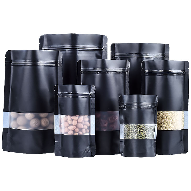 100PCS Stand-up Matte Black Al - Food Snacks That Are Black ulasan dan harga