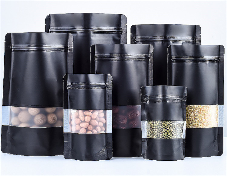100PCS Stand-up Matte Black Al - Food Snacks That Are Black ulasan dan harga