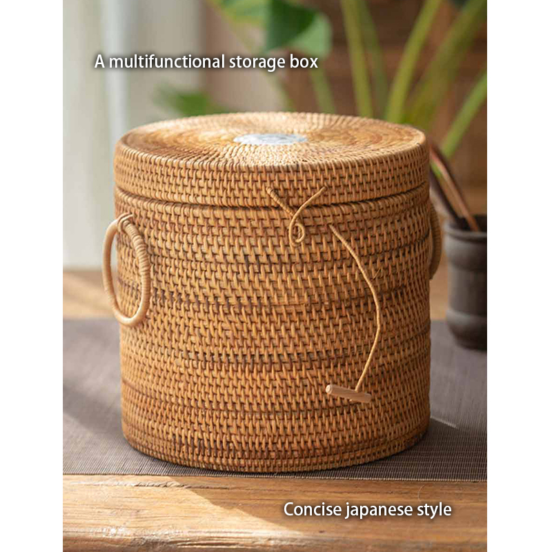 Handwoven Rattan Tea Storage B - Food Snacks That Are Green ulasan dan harga