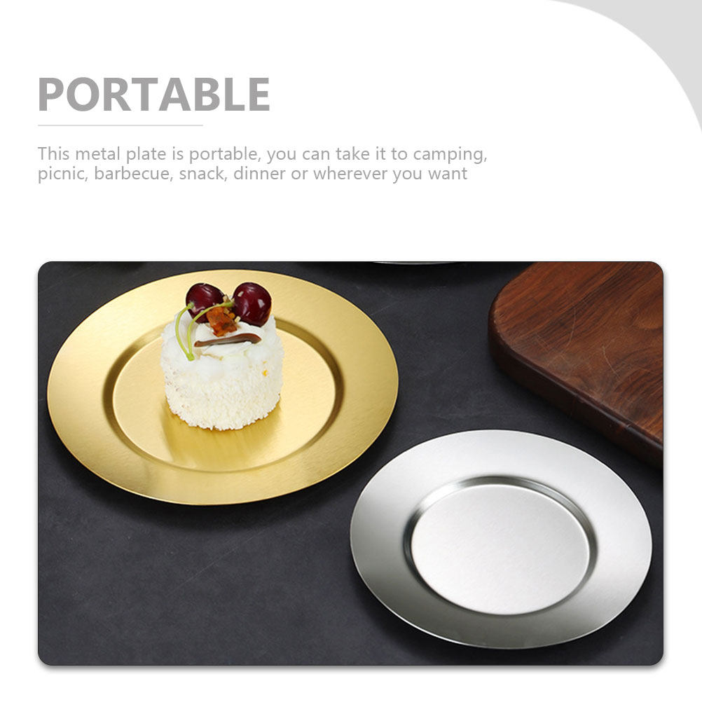 Stainless Steel Plate Round Wi - Food Snacks For Camping ulasan dan harga