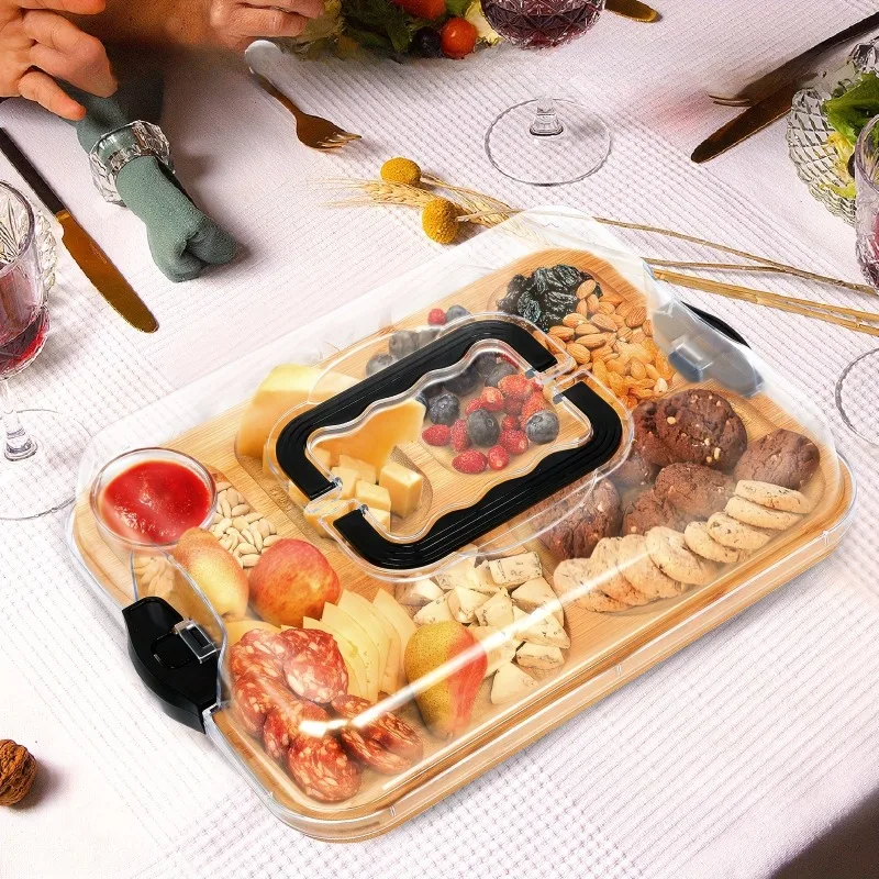 Wooden Cheese Board Snack Tray - Food Snacks For Camping ulasan dan harga