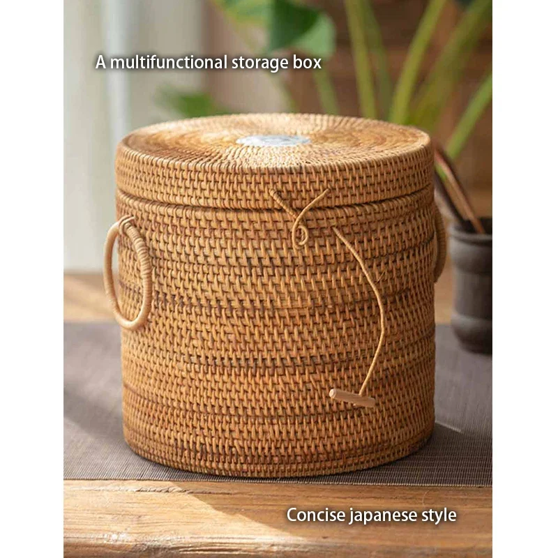 Handwoven Rattan Tea Storage B - Food Snacks That Are Green ulasan dan harga