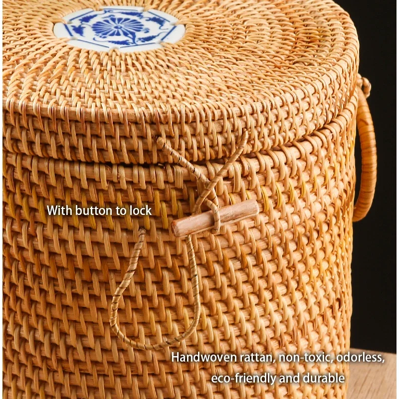 Handwoven Rattan Tea Storage B - Food Snacks That Are Green ulasan dan harga