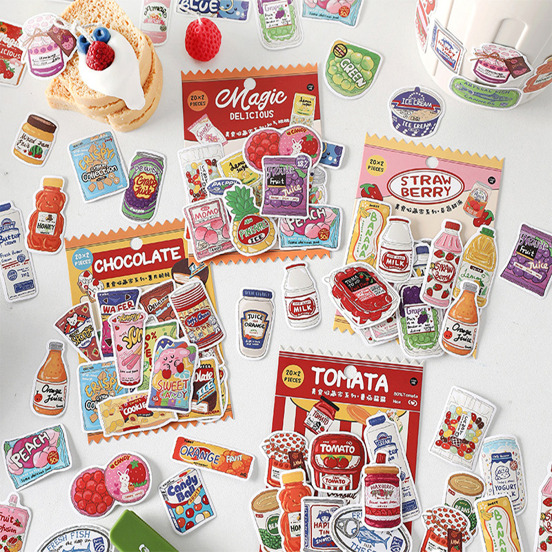 Cute Food Stickers Fast Food S - Snacks Food Labels ulasan dan harga