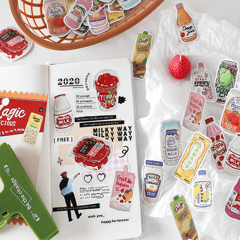 Cute Food Stickers Fast Food S - Snacks Food Labels ulasan dan harga