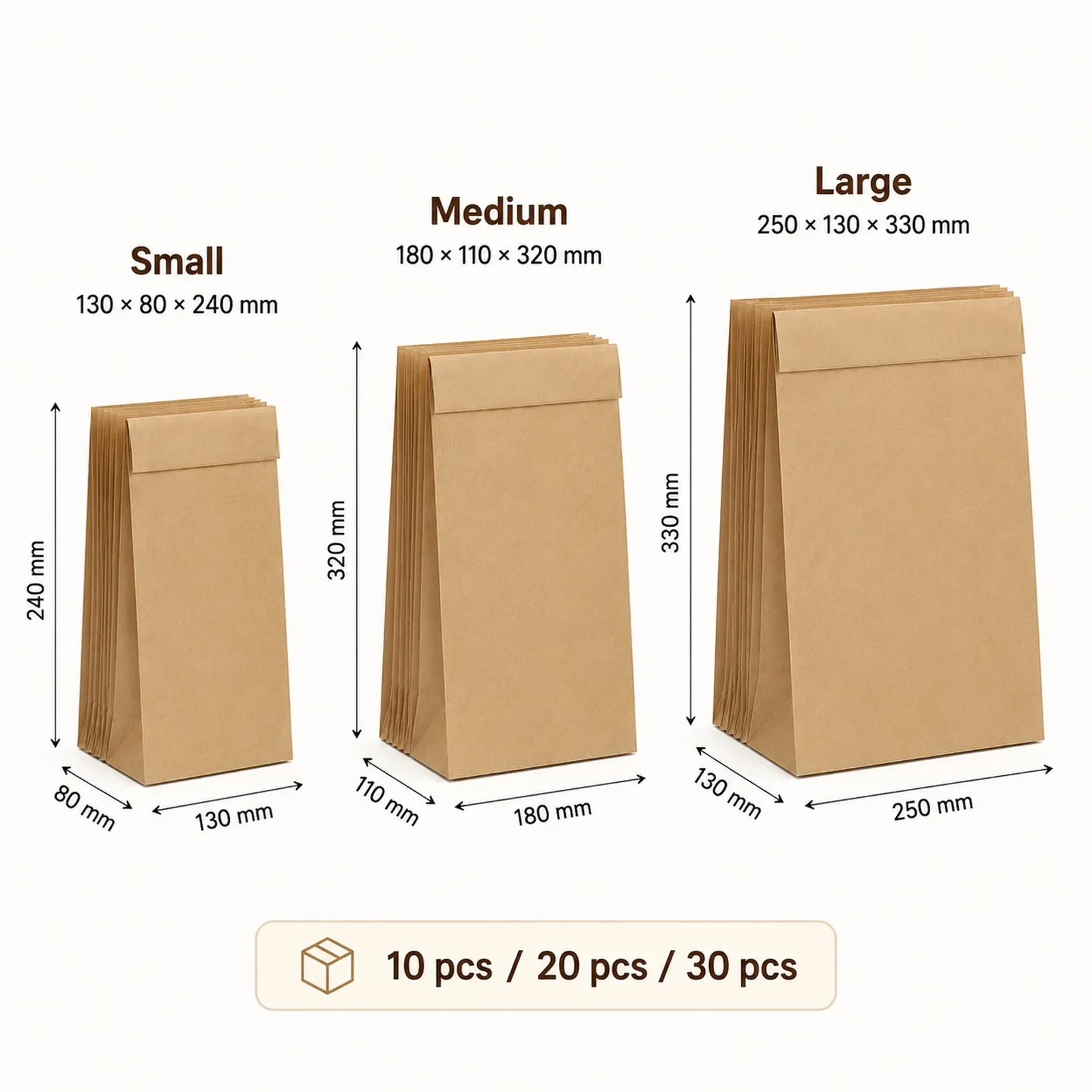 10-30Pcs Small Brown Kraft Pap - Food Snacks Party ulasan dan harga