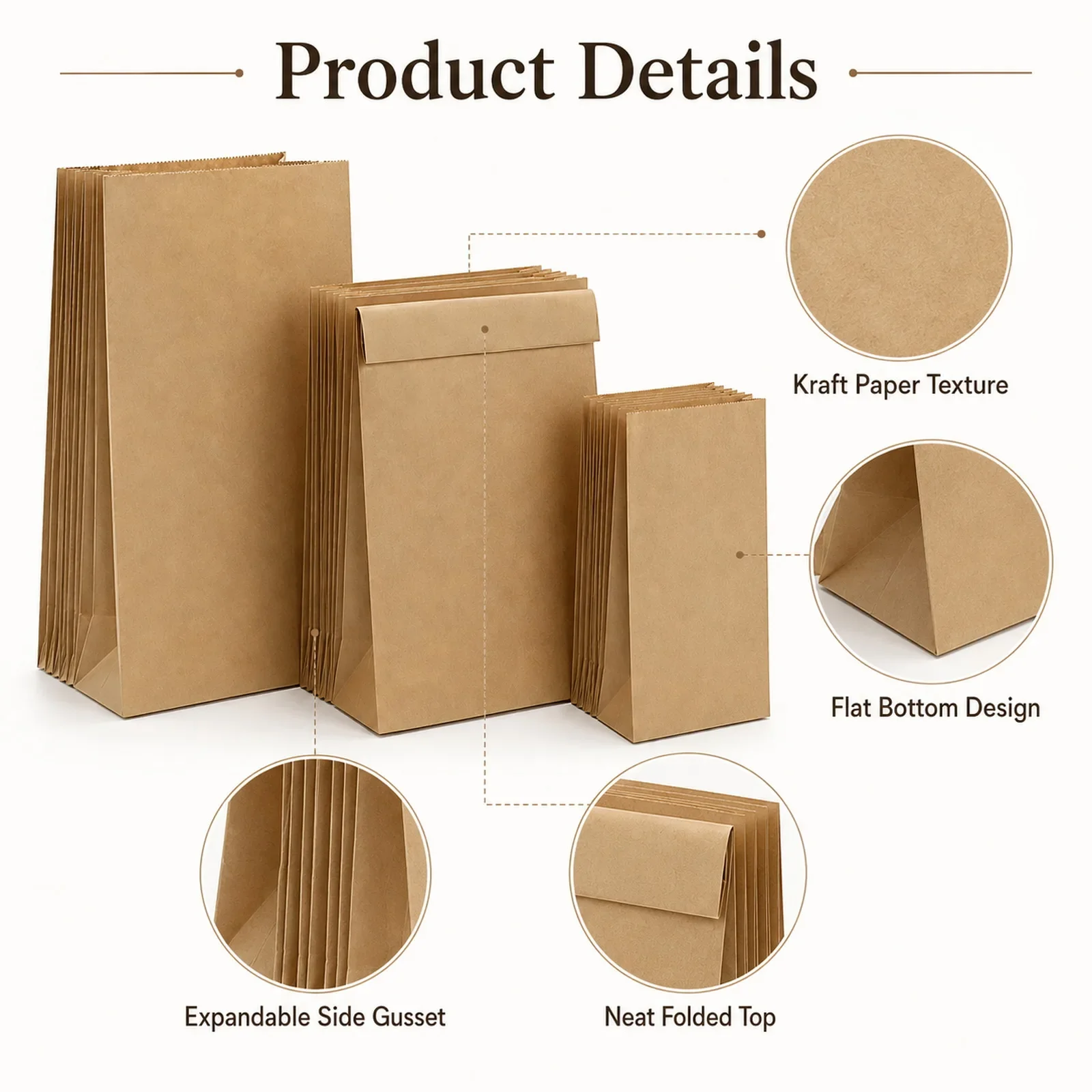 10-30Pcs Small Brown Kraft Pap - Food Snacks Party ulasan dan harga