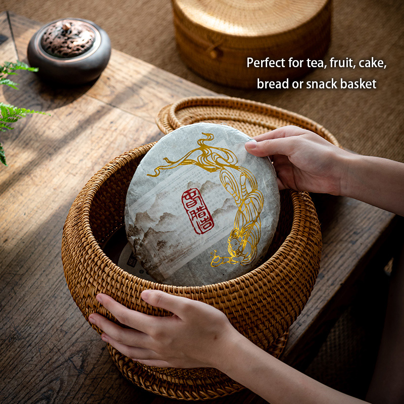 Handwoven Rattan Tea Storage B - Food Snacks That Are Green ulasan dan harga